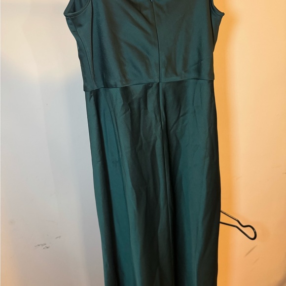 BHLDN Emerald Green Cali Cowl Neck Satin Dress - Picture 8 of 8